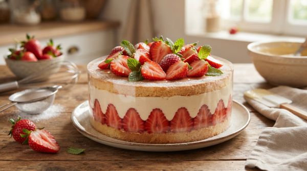 Astuces infaillibles pour réaliser un fraisier exquis avec une génoise légère et une crème onctueuse!